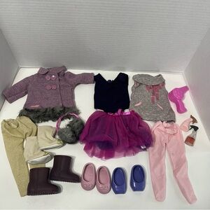 OUR GENERATION girl 18” doll dance and winter outfits lot fits American girl